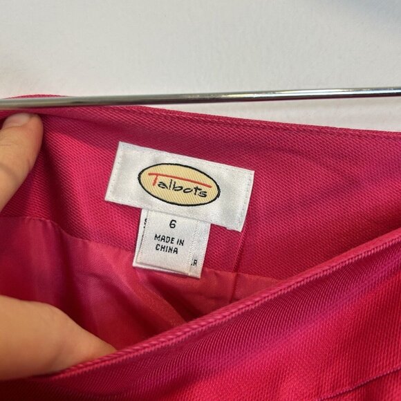 Talbots Size 6 Pink Pencil Long Skirt Lined Silk Blend Career - Picture 5 of 10